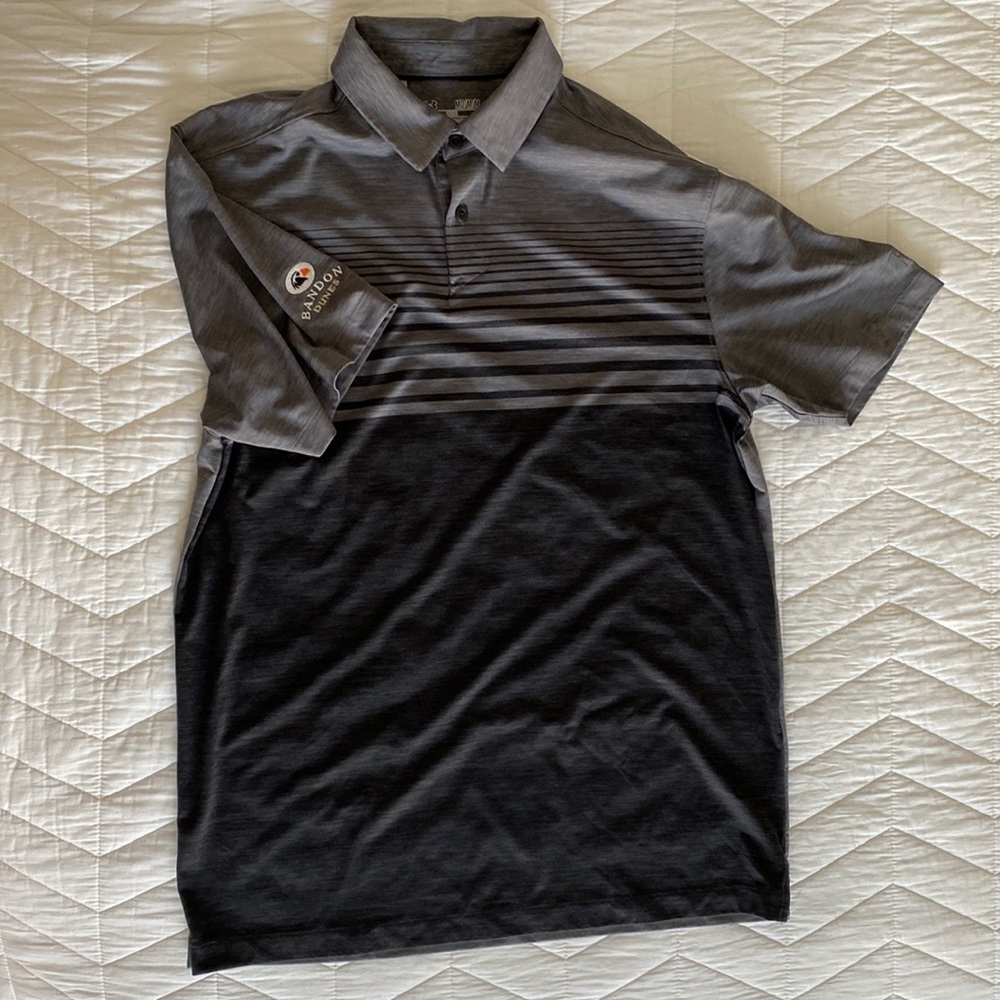 Gray and Black UnderArmour Polo